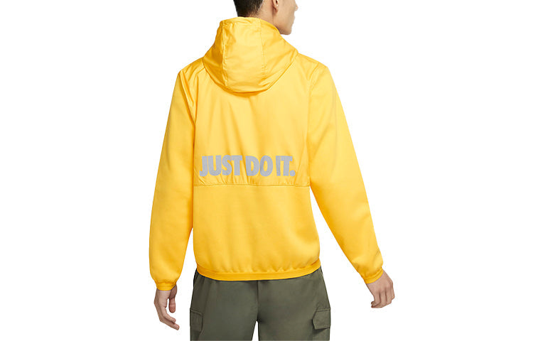 Nike Sportswear Just Do It + Fleece Stay Warm Reflective Casual Sports Pullover Yellow CU4102-743