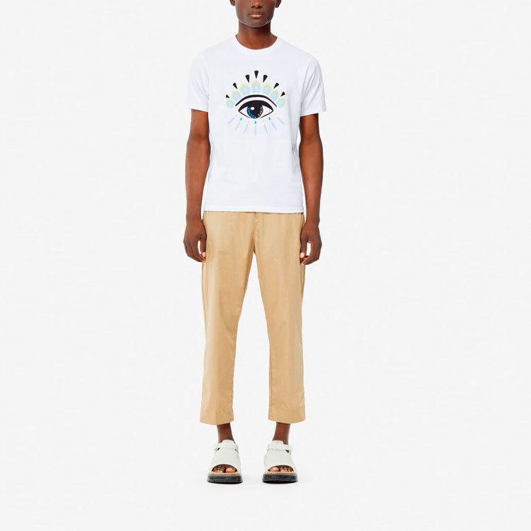 Men's KENZO Classic Printing Short Sleeve White F955TS0494YC-01