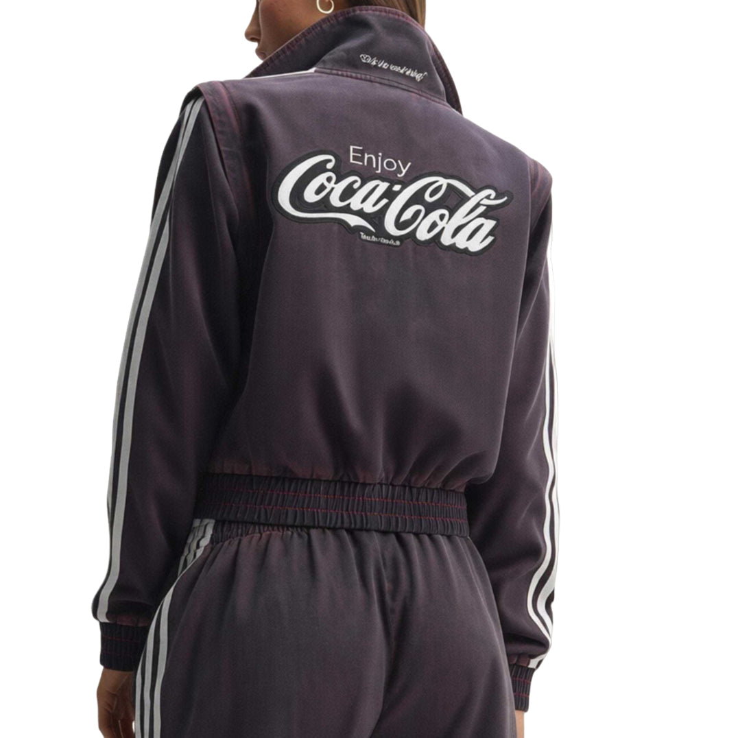 (WMNS) adidas x Coca-Cola Firebird Reg Denim Track Jacket Asia Sizing 'Black' KY7693