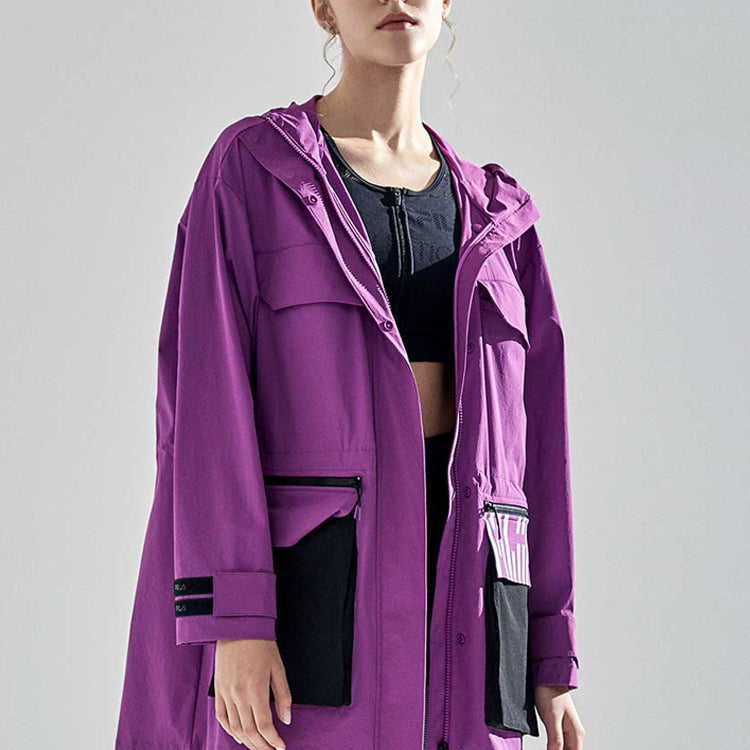 (WMNS) FILA Athletics Splicing Contrasting Colors Hooded Jacket Purple A51W031712F-PU