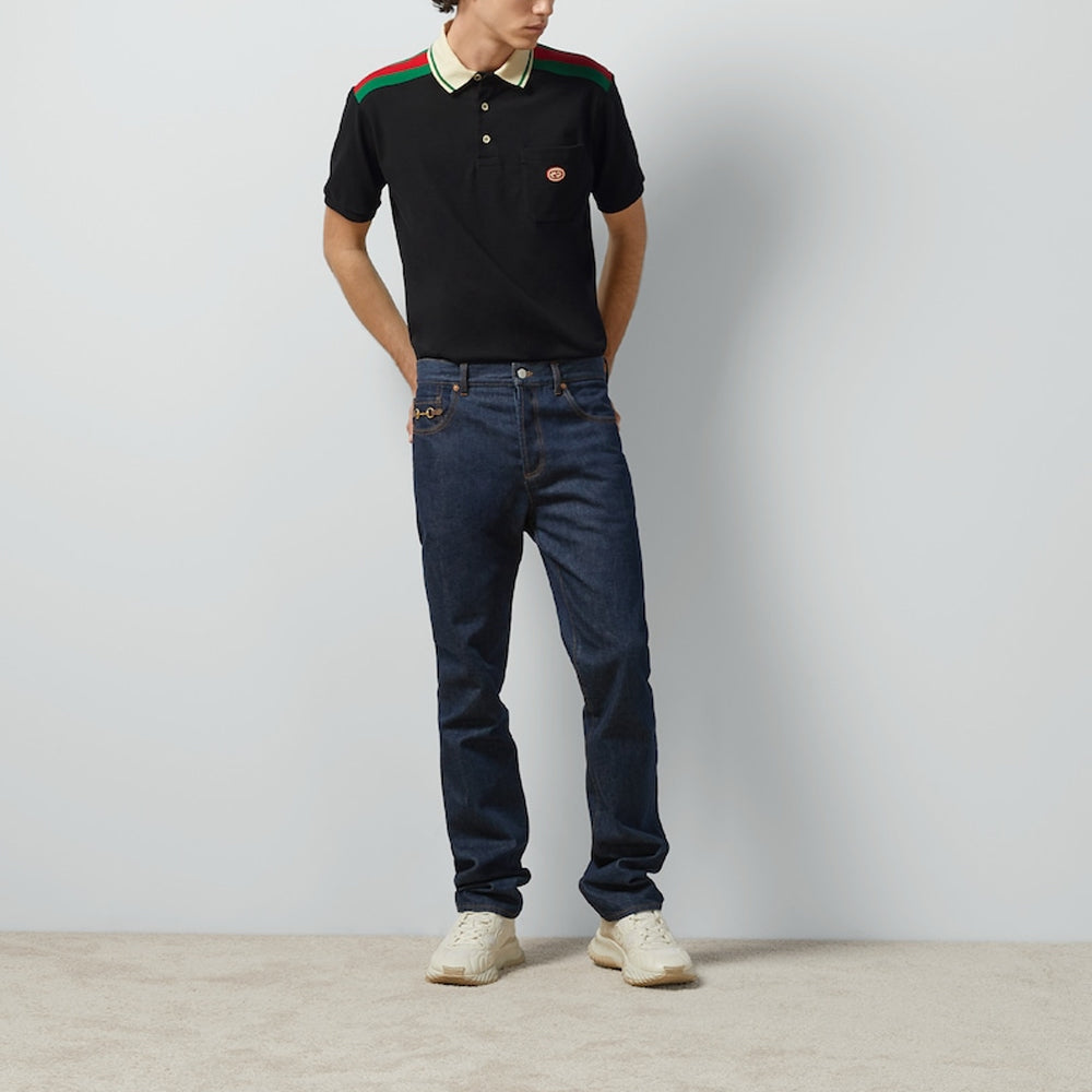 Gucci Cotton Polo With Interlocking G 'Black' 737656-XJF4V-1043