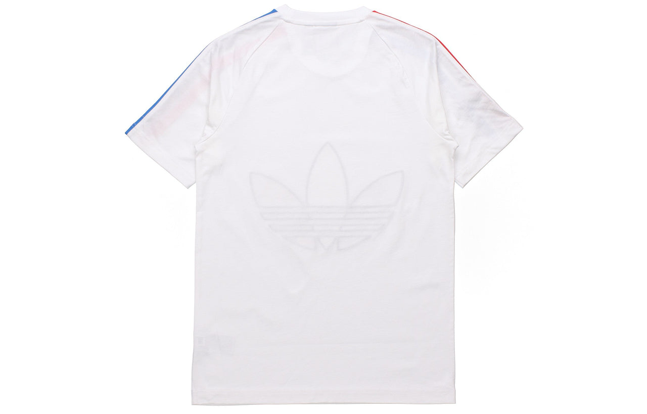 adidas originals MENS Tricol Logo Printed Crew Neck Short Sleeve White GQ8921