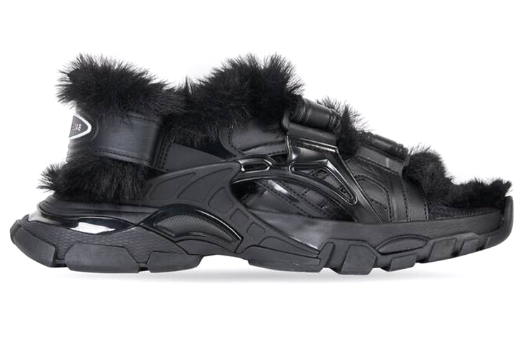 (WMNS) Balenciaga Track Sandals 'Fake Fur Black' 668560W3CQ31000