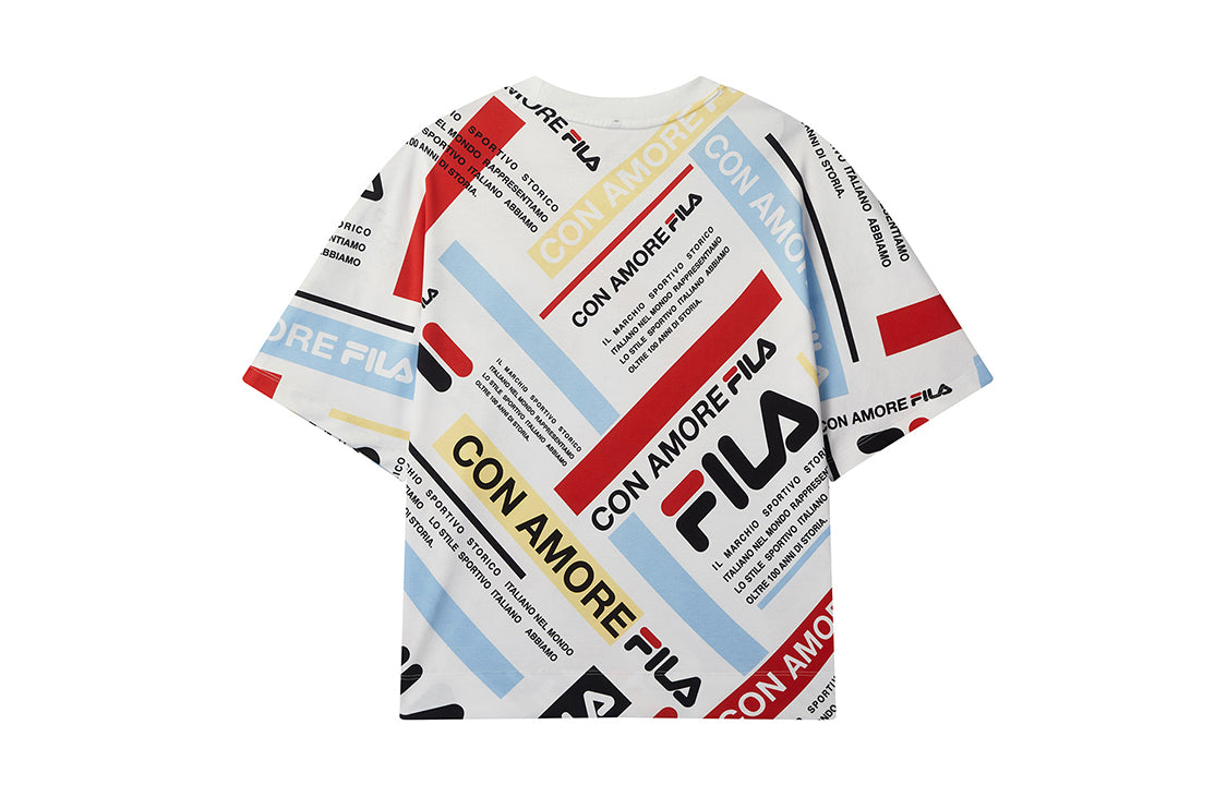 (WMNS) FILA Logo Printing Cotton Short Sleeve Multicolor F11W028105F-PU