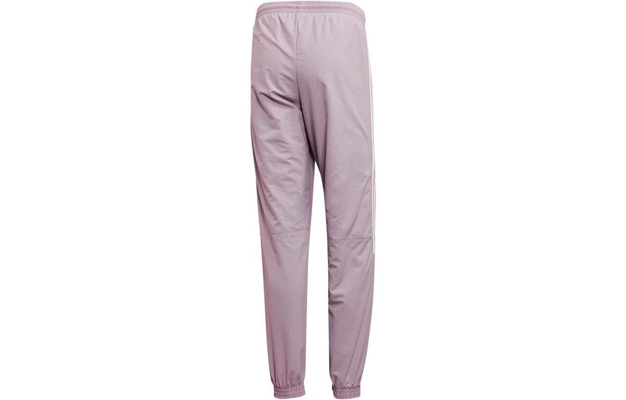 Men's adidas originals Solid Color Stripe Logo Straight Bundle Feet Sports Pants/Trousers/Joggers Pink ED6099