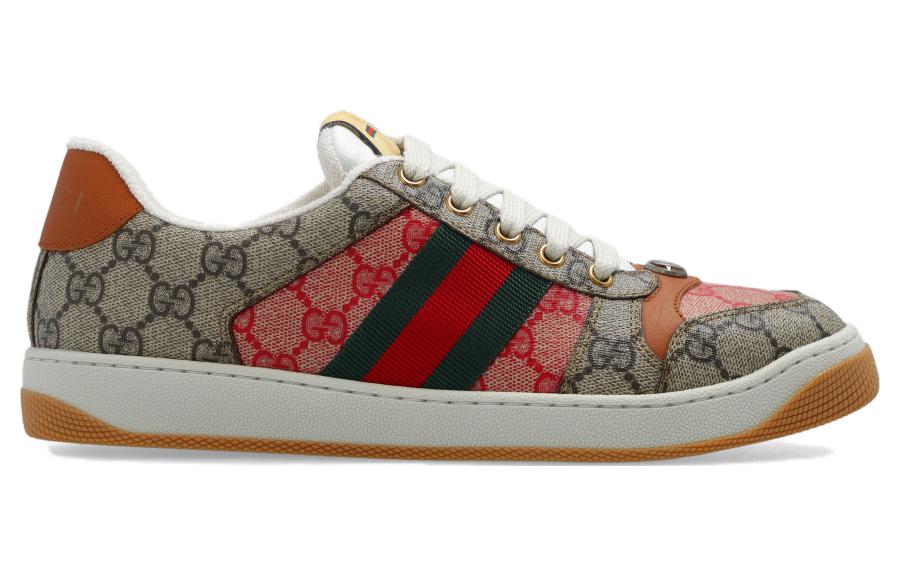 (WMNS) Gucci Screener GG Canvas Sneakers 'Hibiscus Red Beige' 722618-FABFO-9791