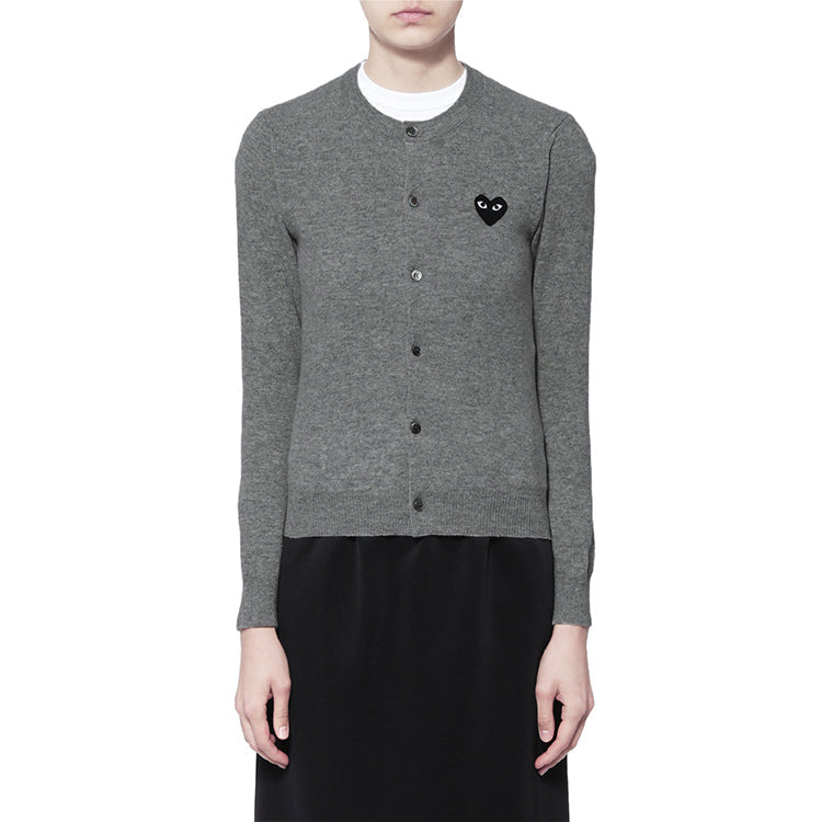 (WMNS) COMME des GARCONS PLAY Cardigan Black Emblem 'Grey' CPXCDDAZN023X-002