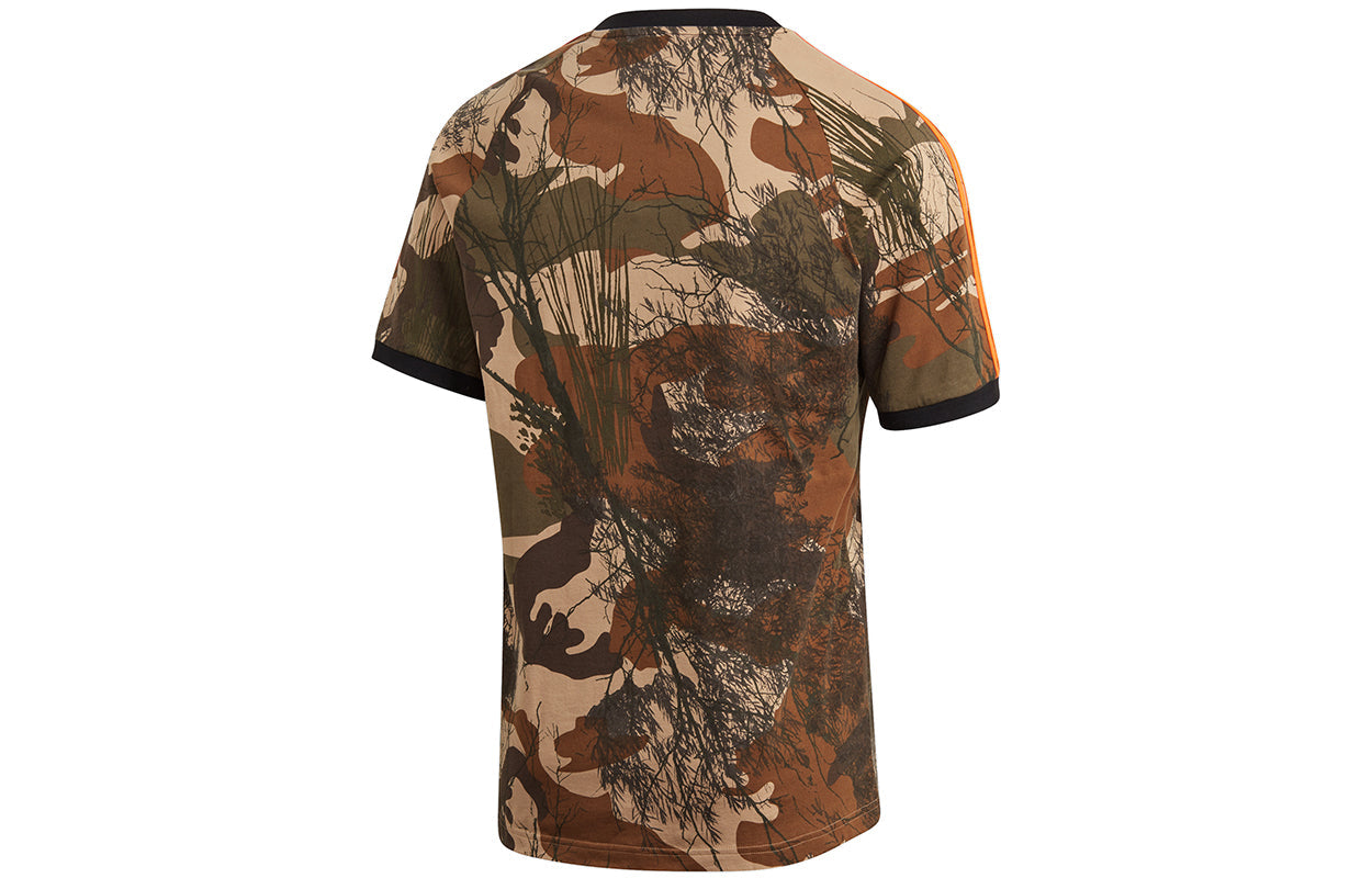 adidas originals Camo Aop Tee Camouflage Printing Stripe Sports Short Sleeve Brown GD5950