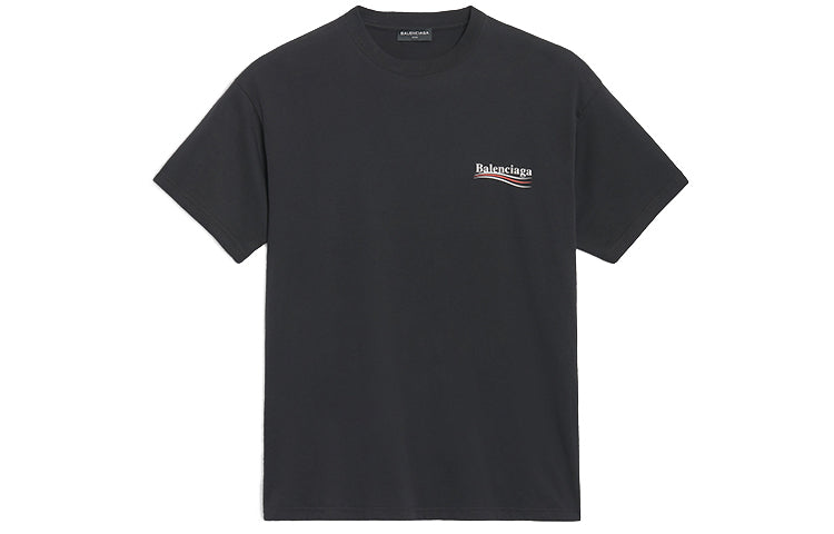 Balenciaga Logo Loose Fit Short Sleeve Unisex Black 556150TAV441000