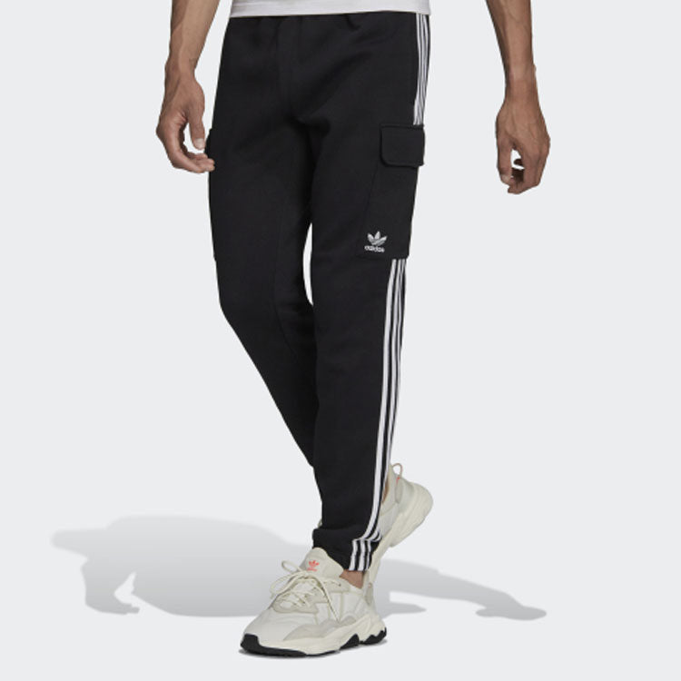 Men's adidas originals 3-stripes Sc Bundle Feet Sports Pants/Trousers/Joggers Black HG4829