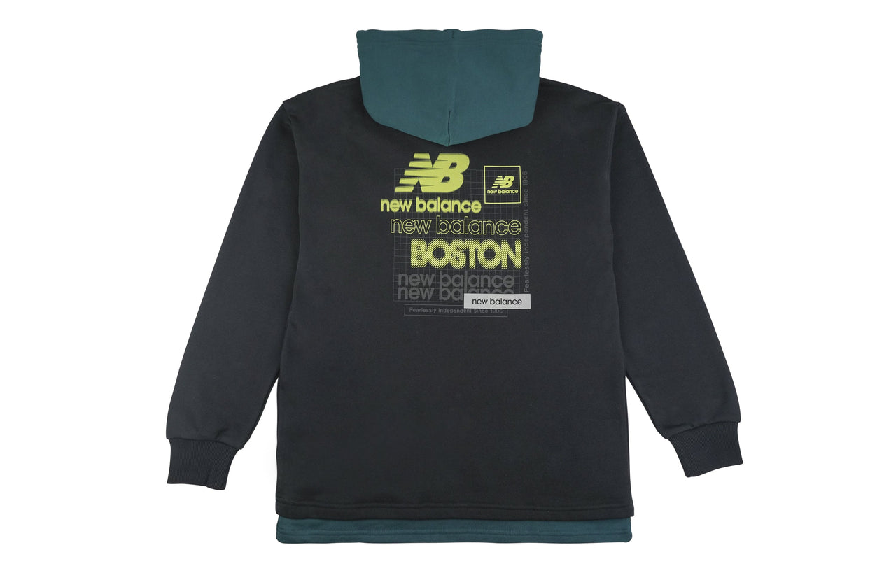New Balance Splicing Hooded Knit Pullover Casual Sports Black NCA33031-BK