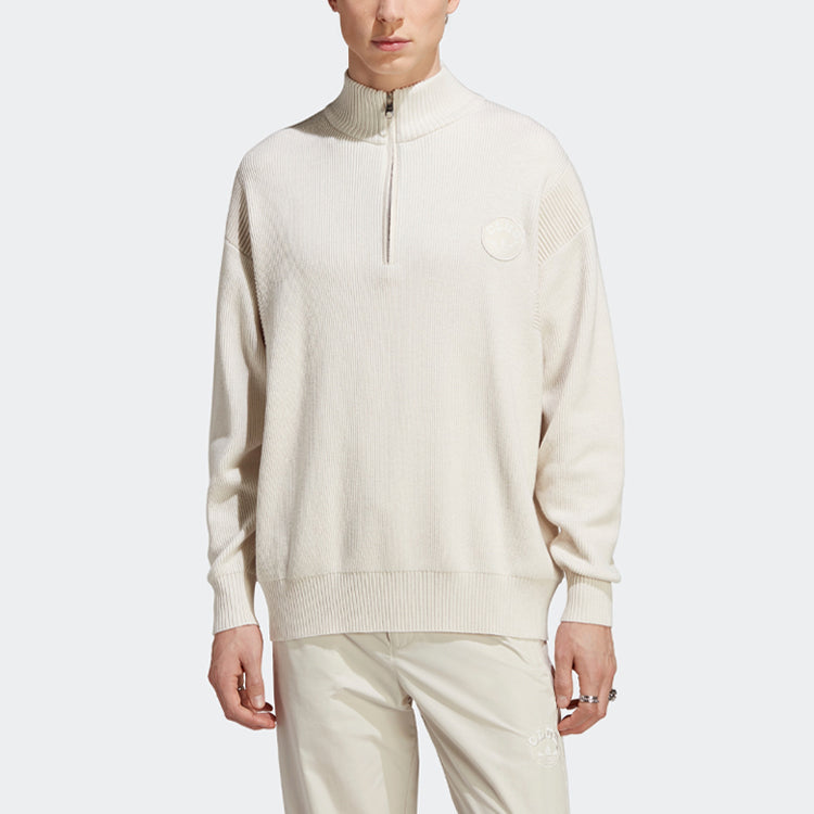 adidas originals Club Knit Half-Zip Sweater 'Beige' IA2480
