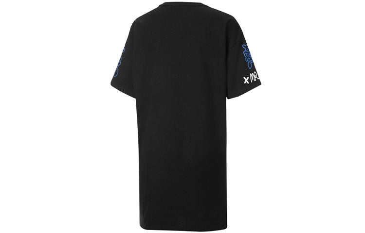 (WMNS) PUMA x Mr Doodle Crossover Casual Sports Breathable Short Sleeve Dress Black 530656-01
