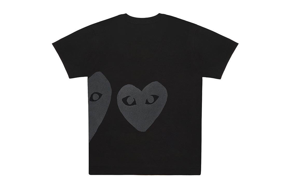 (WMNS) COMME des GARCONS PLAY Upside Down Three Hearts Tee 'Black Black' AZ-T195-051-1