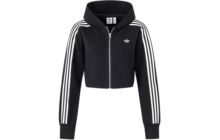 (WMNS) adidas Originals Premium Zipper Hoodie Asia Sizing 'Black' JI7061