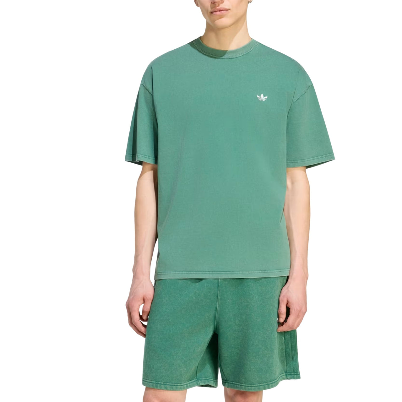 adidas Trefoil Essentials Washed Loose Dropped T-Shirt Asia Sizing 'Collegiate Green' LC6377