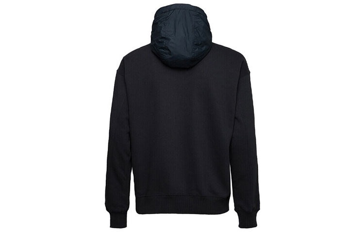 Men's Converse Mixed Media FZ Hoodie Casual Sports hooded Cardigan Jacket Black 10017907-A04