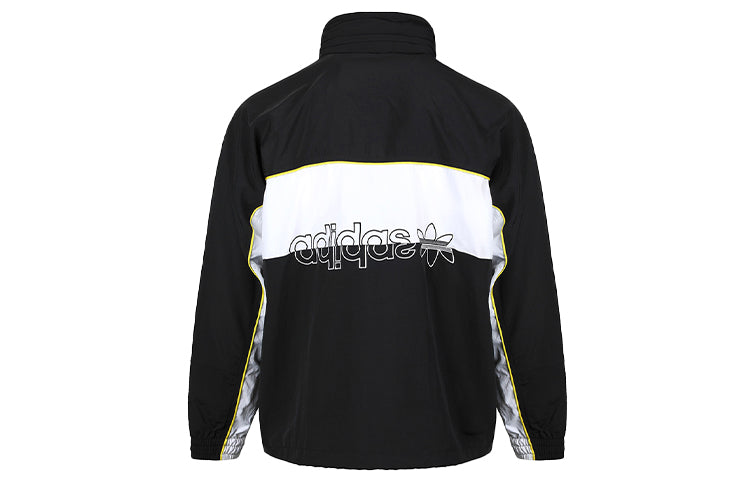 adidas originals Stand Collar Pullover Sports Jacket Black FM2272