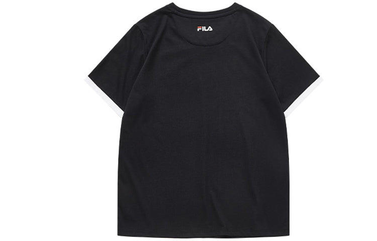(WMNS) FILA Fusion Logo Short Sleeve Black T11W931103F-BK