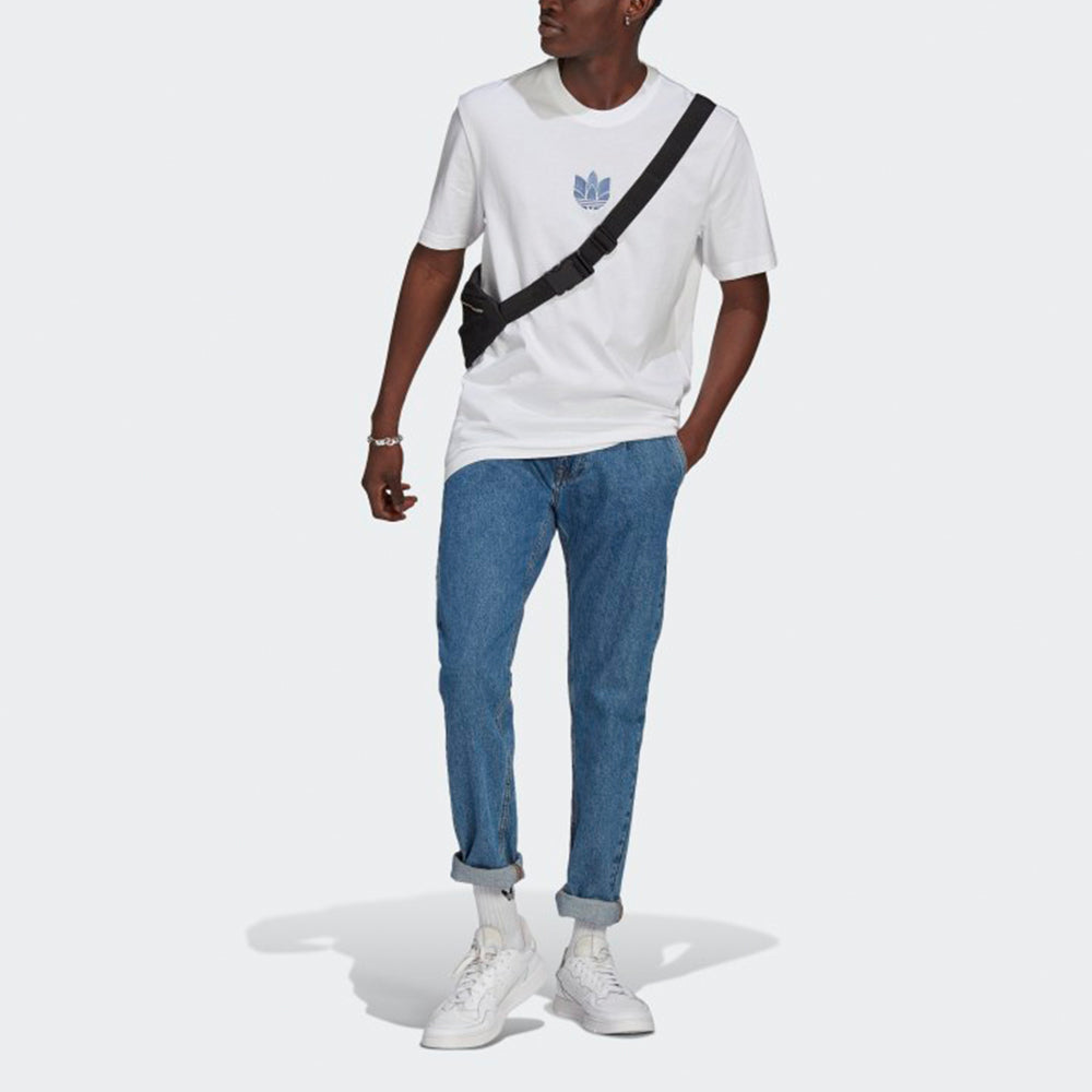 adidas originals MENS Loungewear Adicolor 3d Casual Sports Crew-neck Short Sleeve White GN3547