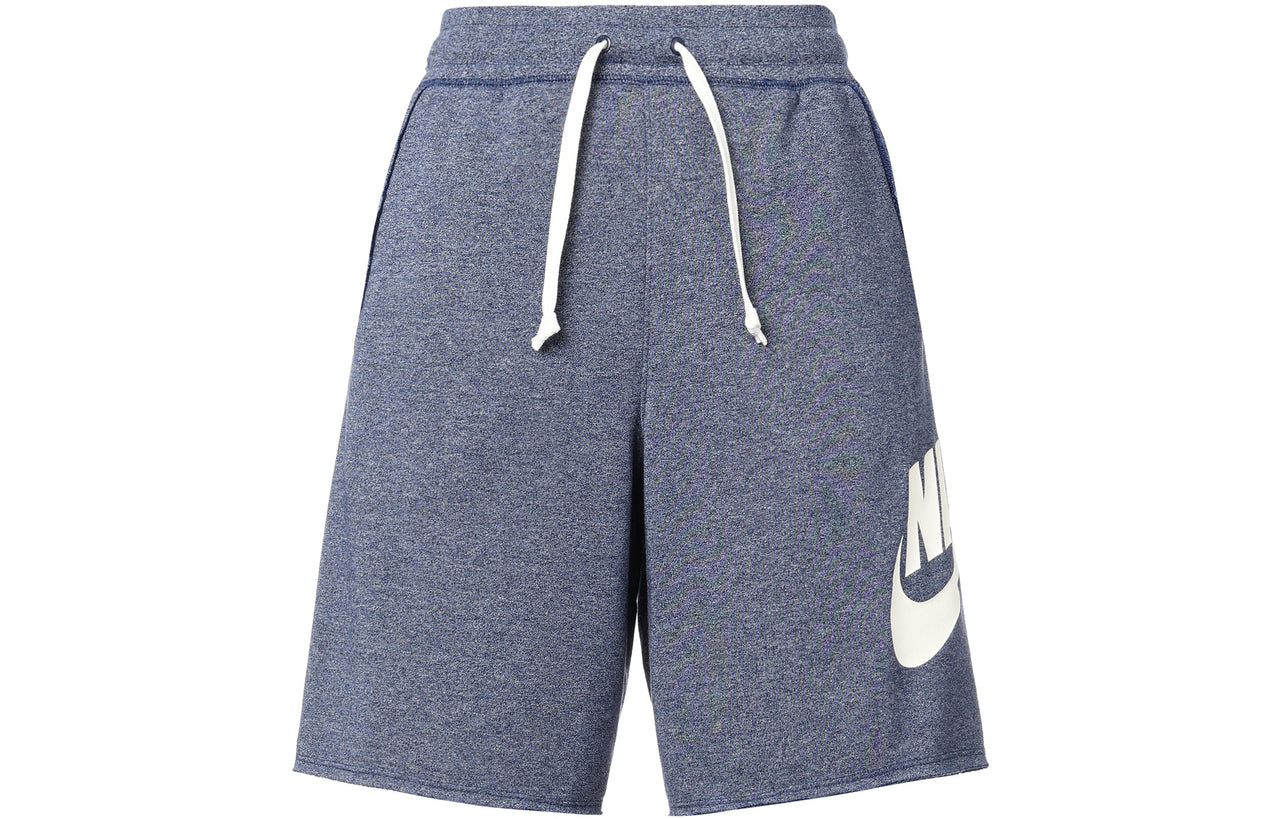 Nike Sportswear Logo Printing Drawstring Casual Shorts Blue AR2376-494