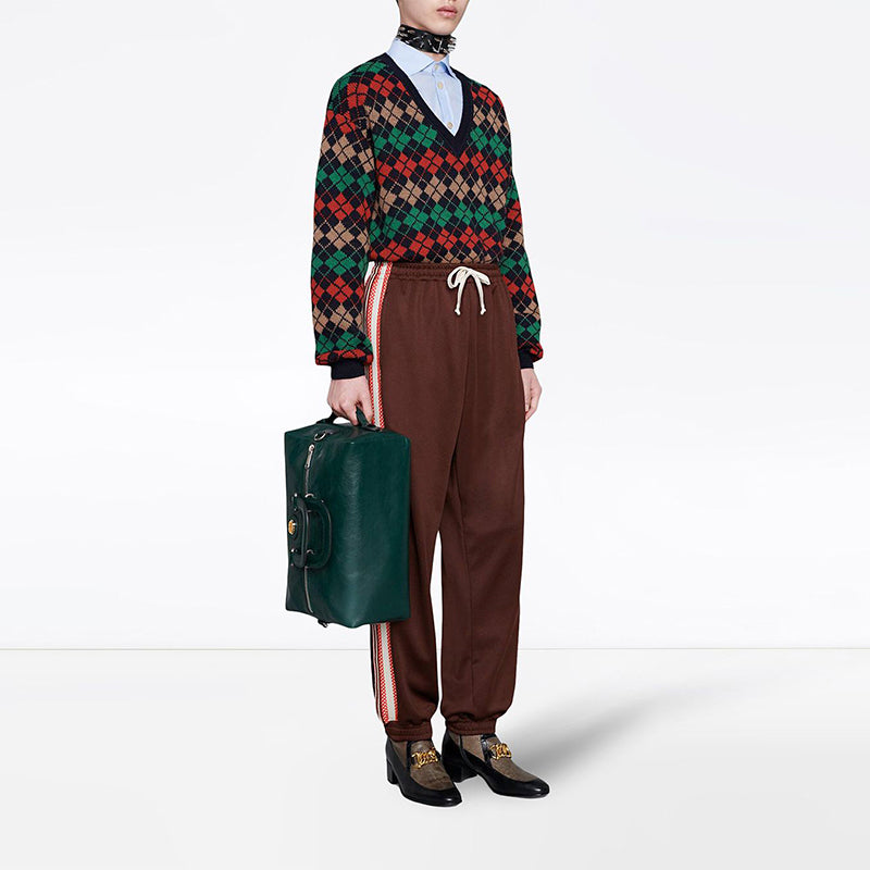 Gucci Jogging pant with G rhombus patch 'Maroon' 587398-XJBOJ-2073