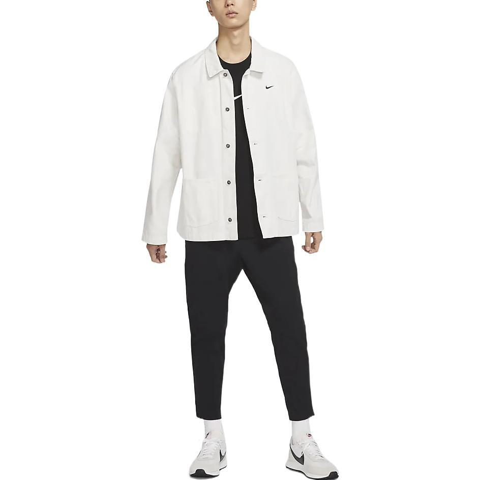 Men's Nike Solid Color Logo Printing Jacket White DQ5185-030