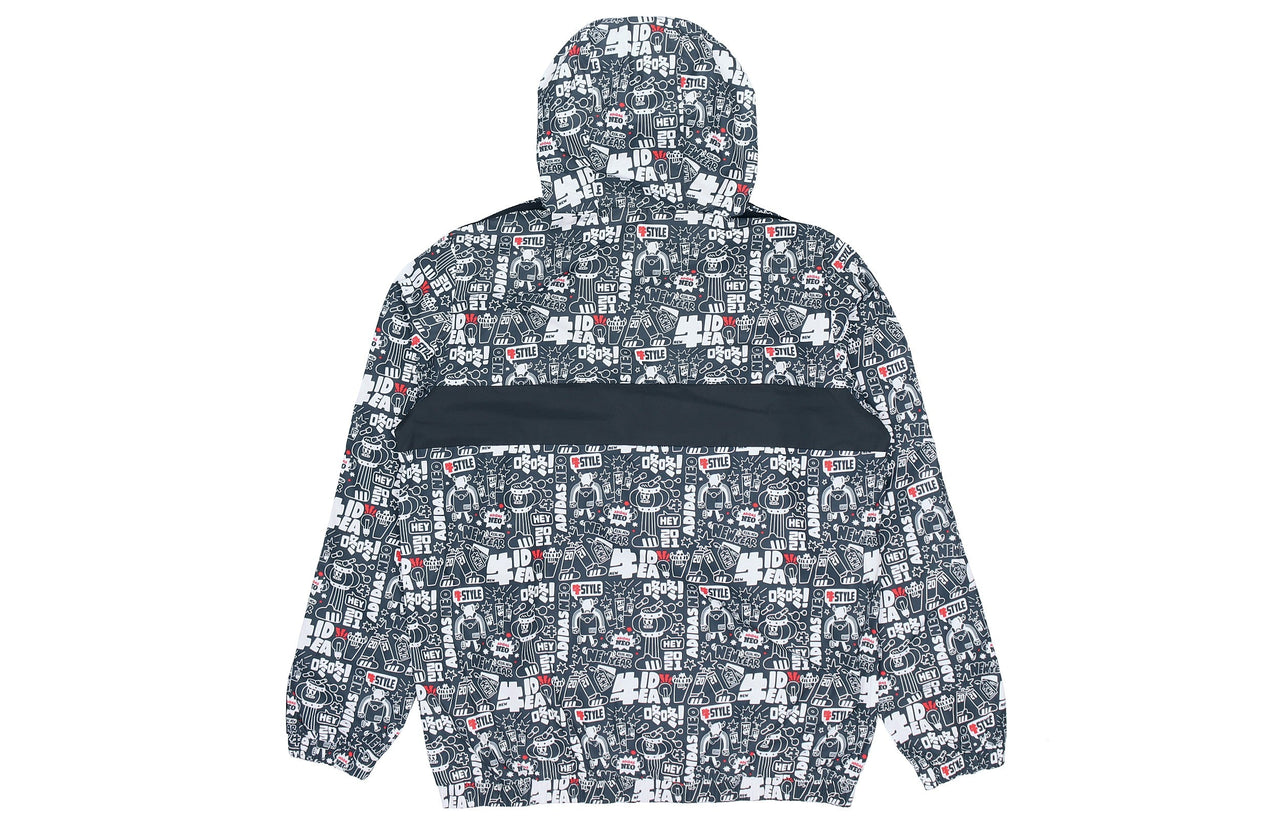 adidas neo Graffiti Printed Sports Jacket Men's Black GL8086