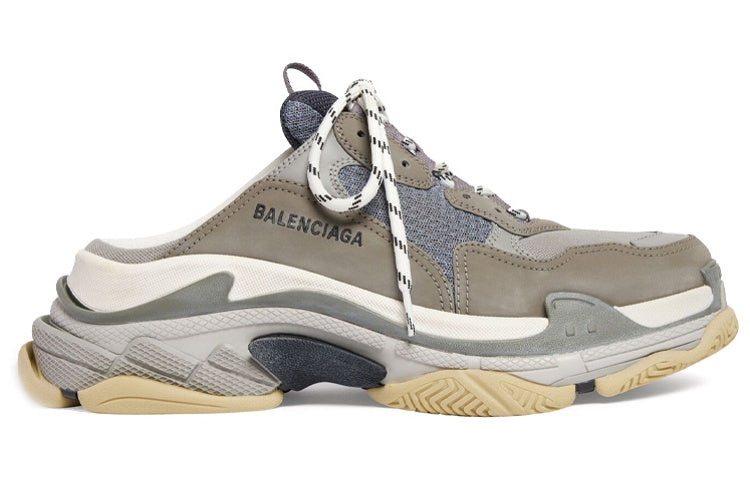 Balenciaga Triple S Mules 'Grey Blue Double Foam and Mesh' 755687W3SM11259