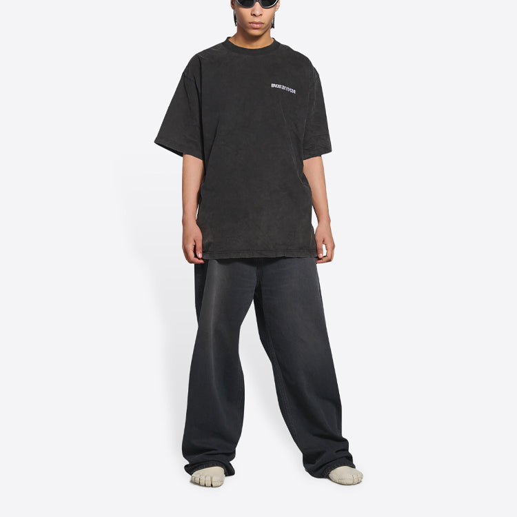 Balenciaga Turn Slit T-Shirt 'Washed Black' 675016TLVB39034