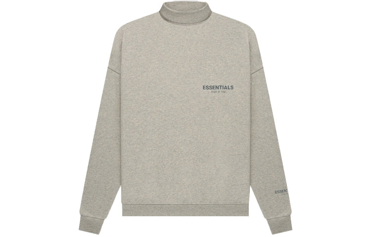 Fear of God Essentials FW21 Pullover Mockneck Dark Heather Oatmeal FOG-FW21-188