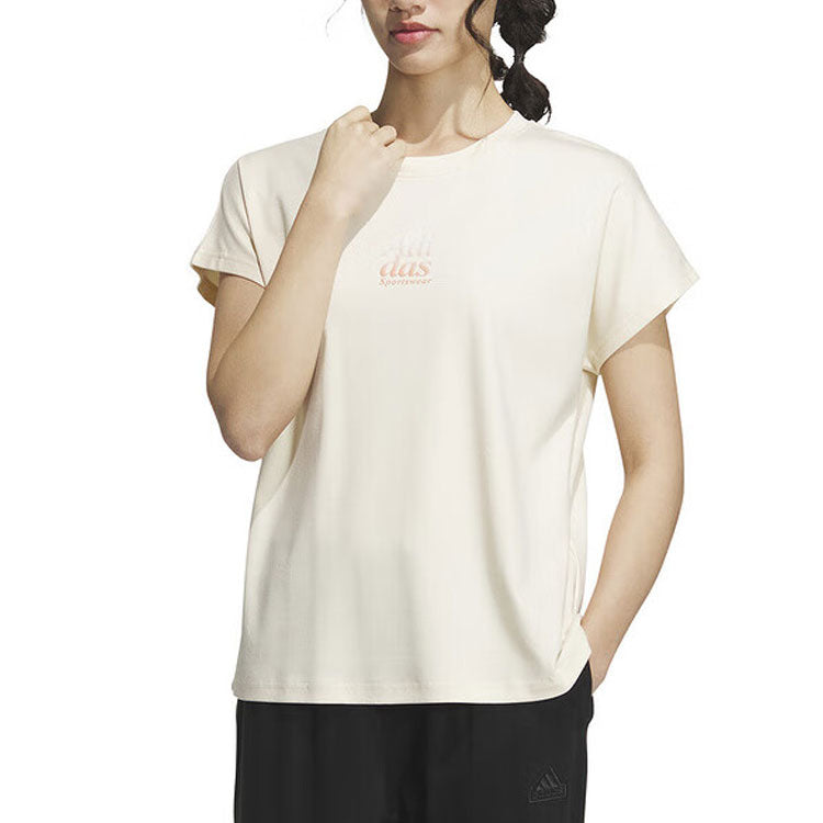 (WMNS) adidas 5 Miles Lounge Silky Touch T-shirt (Asia Sizing) 'Beige' IM8861