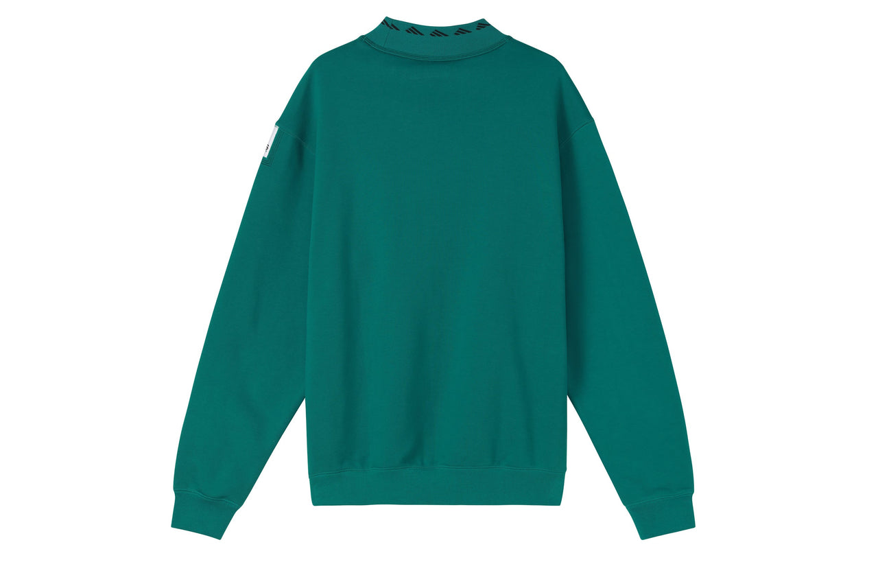 adidas x PALACE Crossover Logo Printing Round Neck Long Sleeves Green HK2135