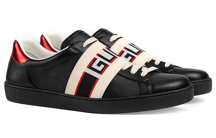 Gucci Ace Stripe Leather 'Black' 523469-OFIVO-1076