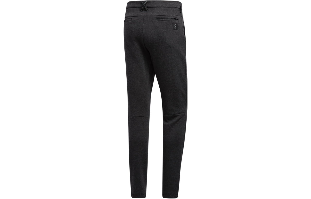 adidas Solid Color Button Slim Fit Sports Pants Men's Black GD9086