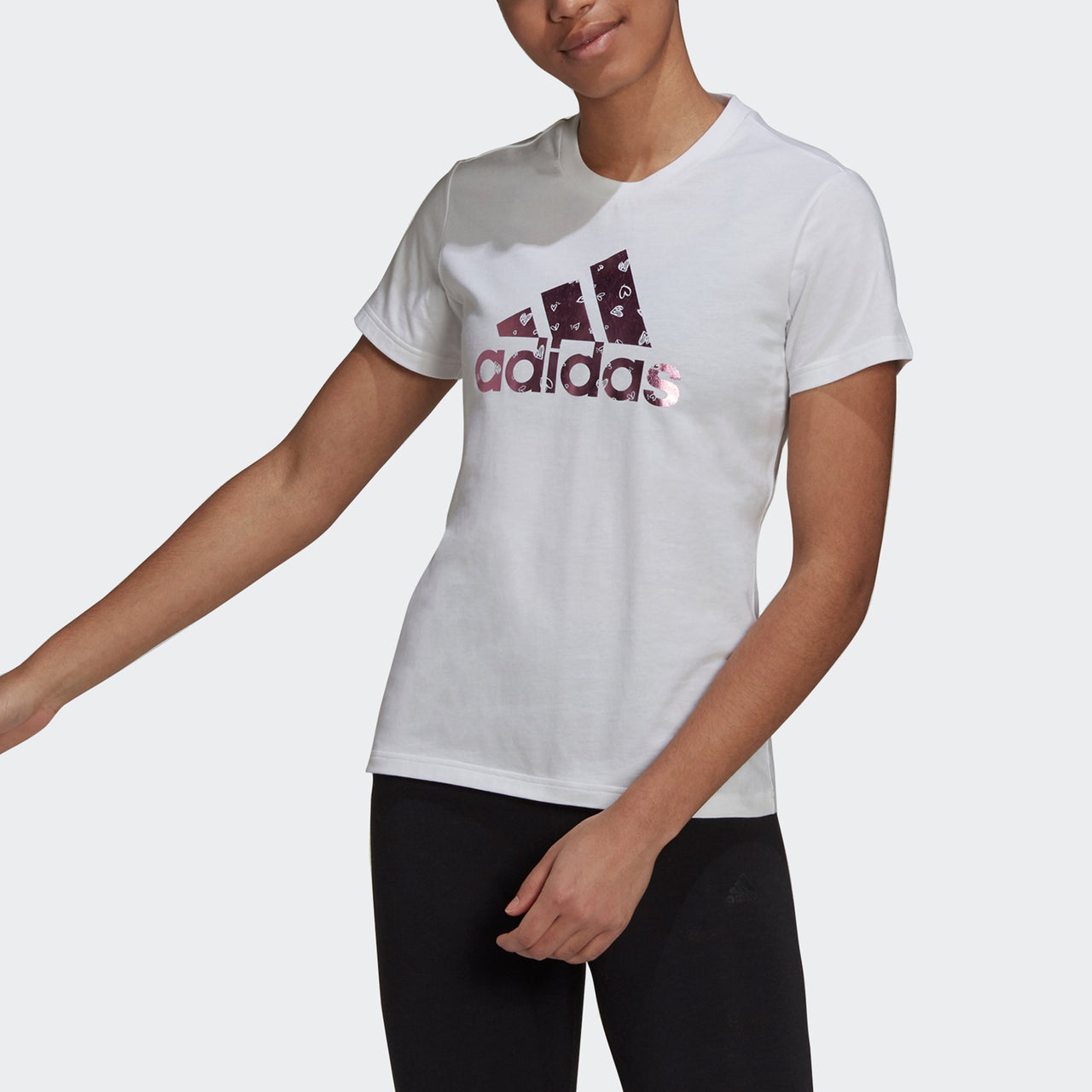 (WMNS) adidas Gfx Tee Ss2 Love Funny Printing Logo Short Sleeve White HB7128