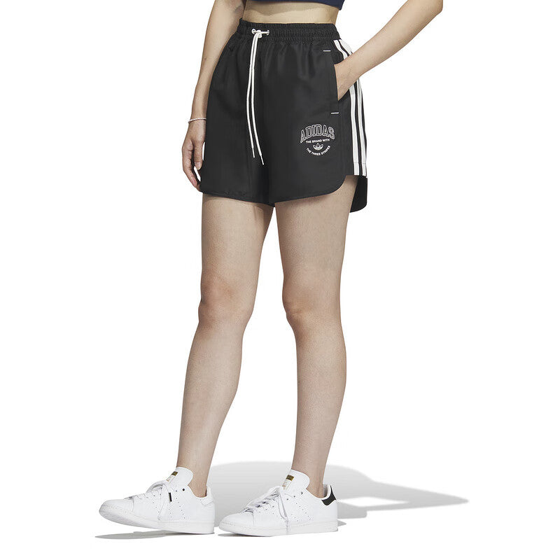 (WMNS) adidas Originals Logo Twist Light Woven Shorts Asia Sizing 'Black White' IW6292