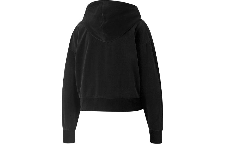 (WMNS) PUMA Casual Embroidered Zipper Short hooded Jacket Black 532948-01