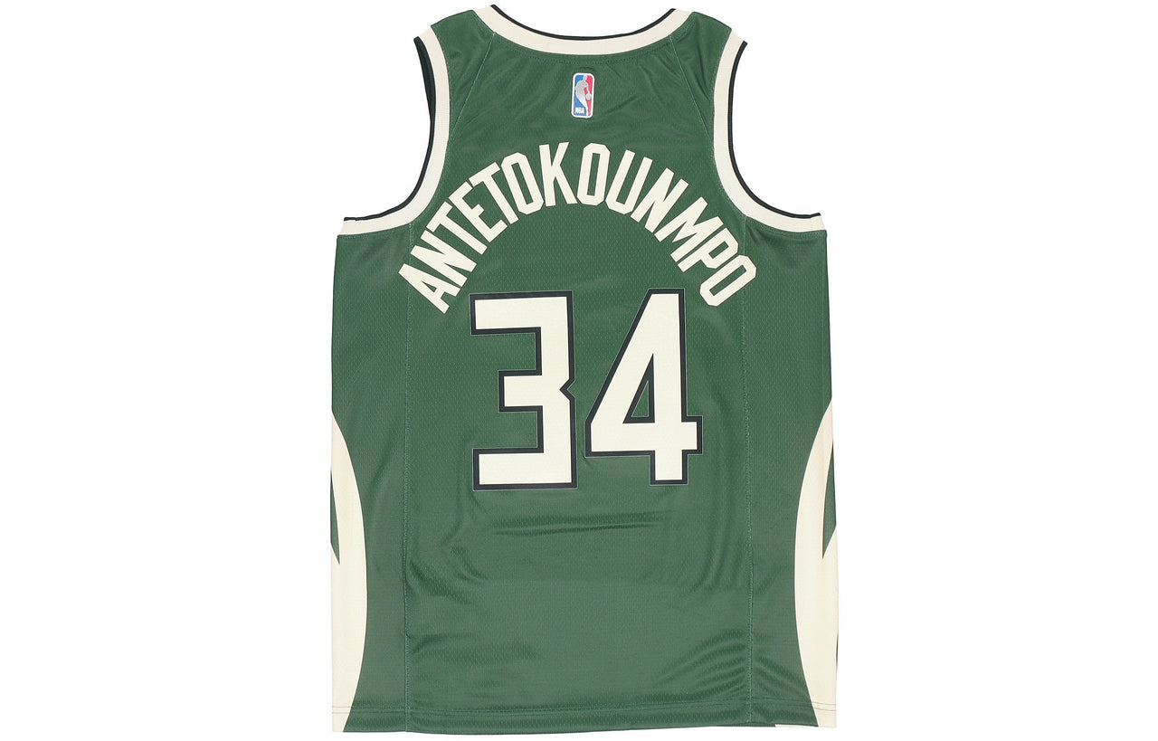 Nike NBA Retro Basketball Jersey/Vest SW Fan Edition Milwaukee Bucks Alphabet 34 Green Army green CN9939-323