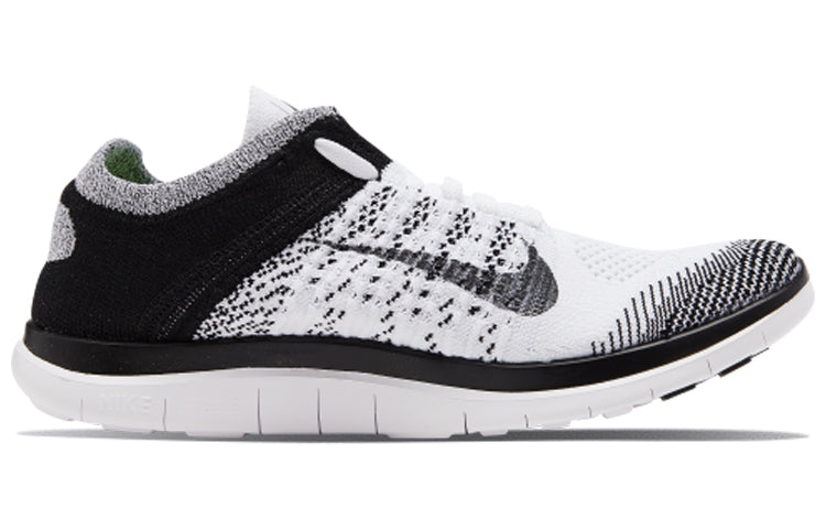 (WMNS) Nike Free Flyknit 4.0 'White Black' 631050-100