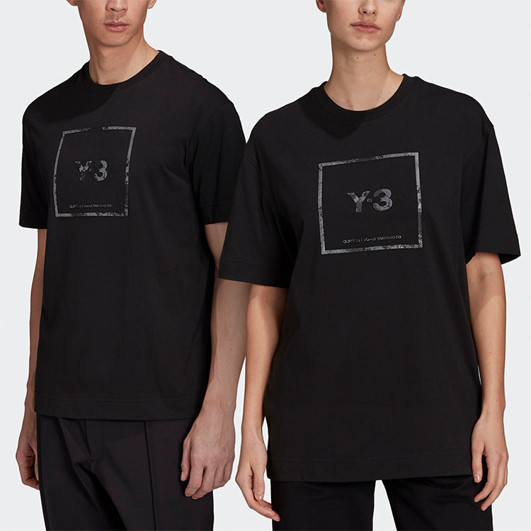 Y-3 SS21 Reflective Square Logo Short Sleeve Unisex Black GV6060