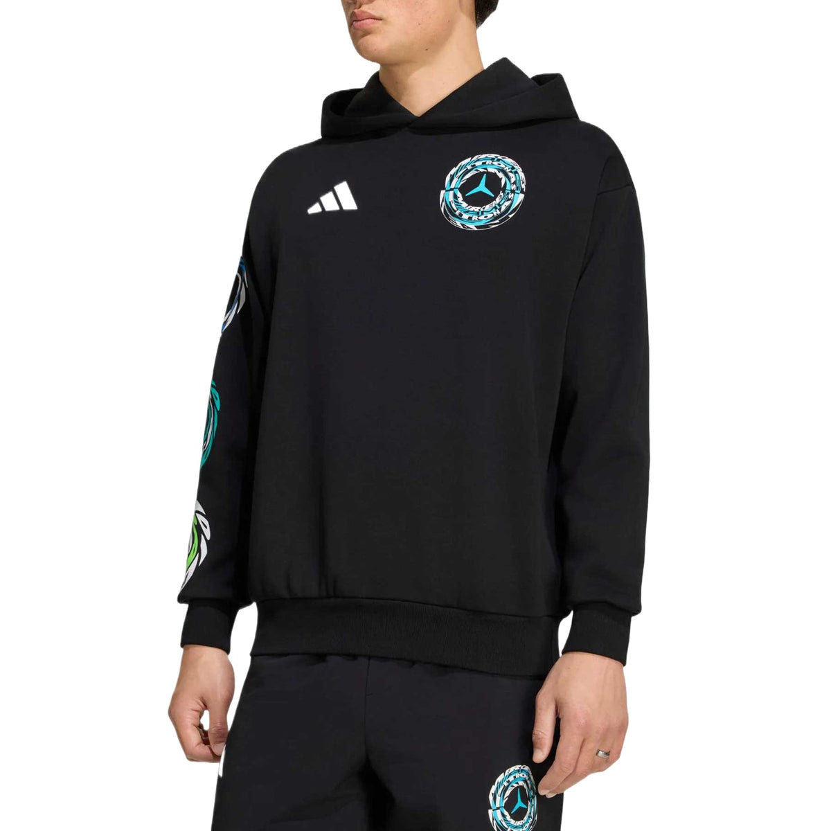 adidas x Mercedes AMG Petronas Formula 1 Team Lights Hood Sweatshirt 'Black' KR9701