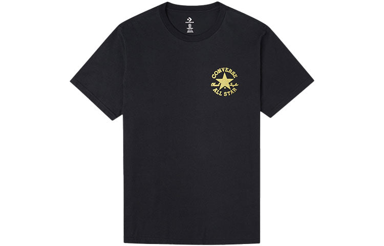 Men's Converse Chuck Printing Knit Sports Round Neck Short Sleeve Black 10022042-A01