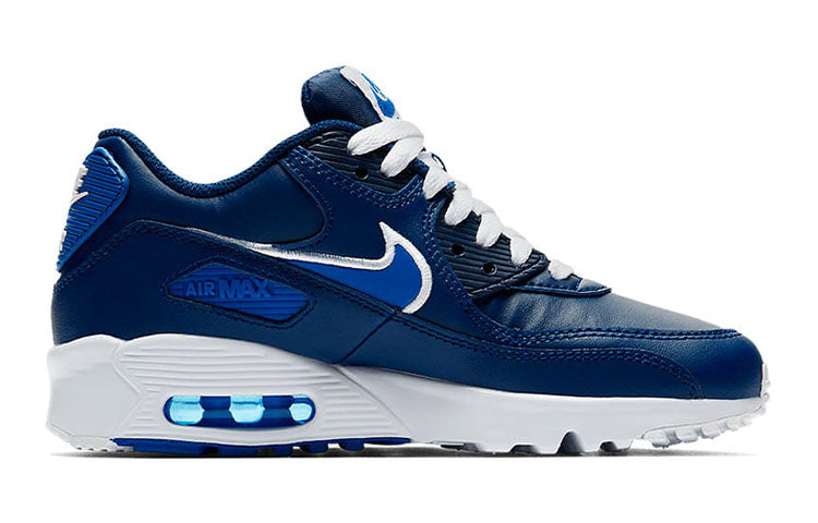 (GS) Nike Air Max 90 LTR Leather Low-Top Blue/White 833412-409