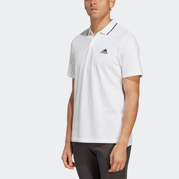 adidas Essentials Piqu Small Logo Polo Shirt 'White' IC9315
