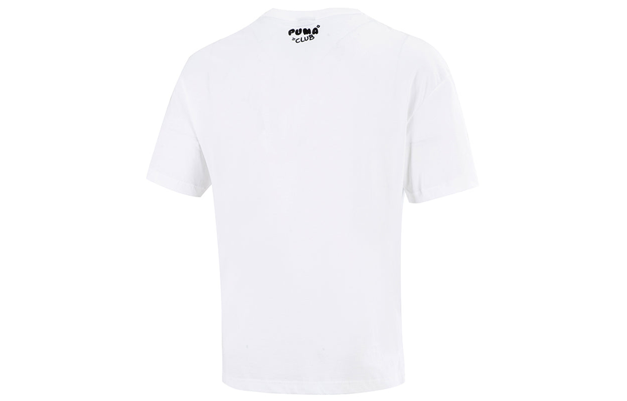 Men's PUMA Funny Printing Sports Round Neck Short Sleeve White 533104-02