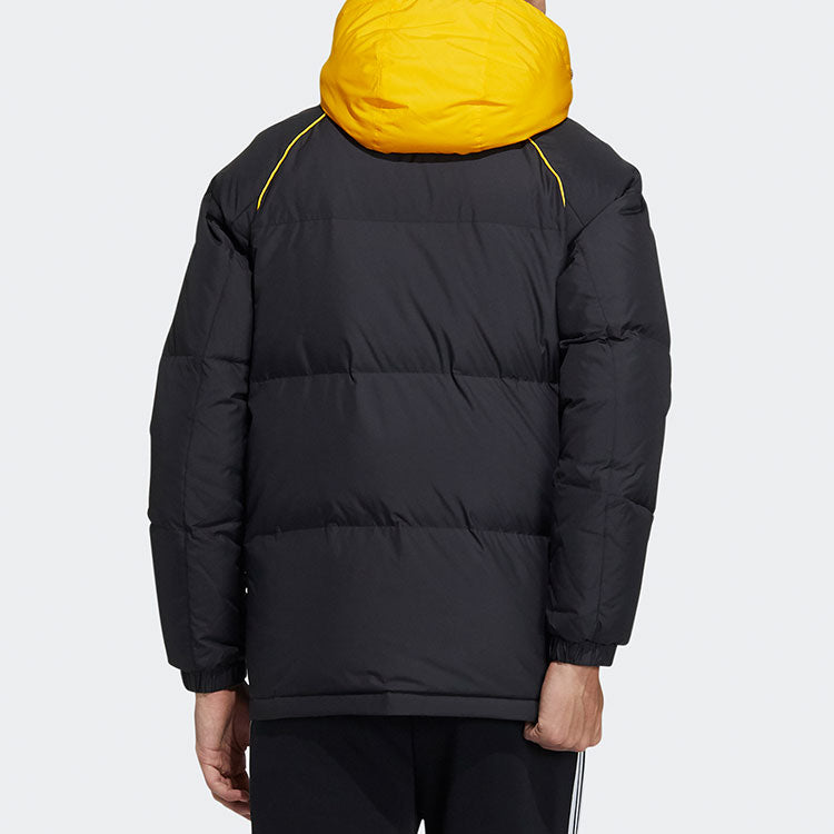 adidas neo M Cb Down Logo Contrasting Colors hooded Stay Warm With Down Feather Jacket Black HF0504