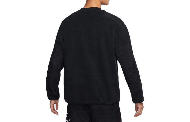 Nike CNY Chinese New Year's Edition Therma-Fit Logo Embroidered Loose Fleece Sports Round Neck Pullover Black DQ5062-010