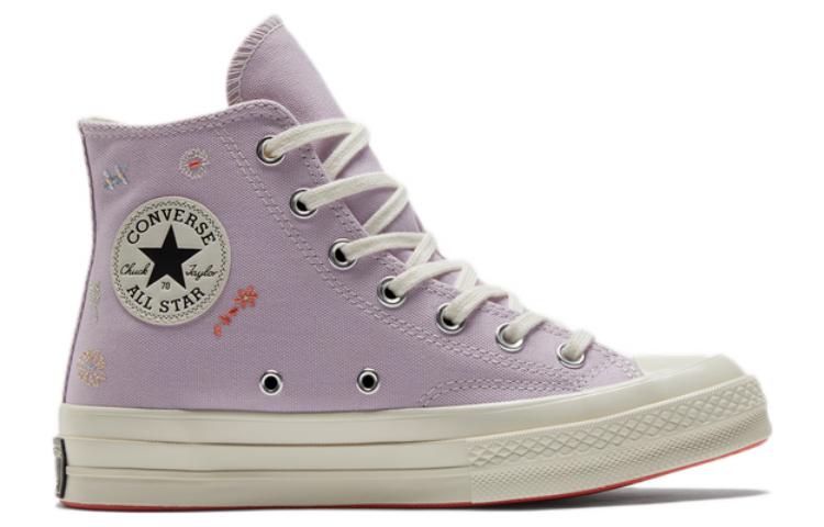 (WMNS) Converse Chuck 70 High 'Embroidered Floral Print - Pale Amethyst' A01584C