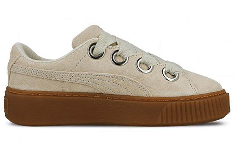 (WMNS) PUMA Platform Kiss Suede 'White' 366461-02